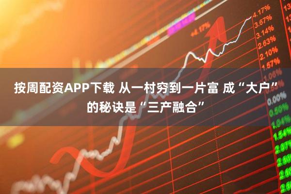 按周配资APP下载 从一村穷到一片富 成“大户”的秘诀是“三产融合”